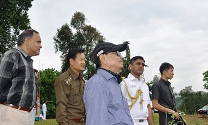 The Governor of Arunachal Pradesh Shri JP Rajkhowa in the Hoolock Gibbon Conservation Breeding Centre, located in the restricted area of the Biological Park, Itanagar on 15th November 2015.